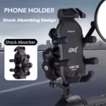 ⁦תושבת טלפון מקצועית לאופנוע ולקטנוע Fivoper Spider-Shock – כולל בולם זעזועים מובנה וערכת חיבור כפולה (לכידון/למראה)⁩ – תמונה ⁦5⁩