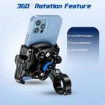 ⁦תושבת טלפון מקצועית נגד רעידות Moto Genius Multi-T – מתקן לטלפון לאופנוע, קטנוע ואופניים⁩ – תמונה ⁦6⁩