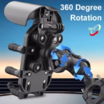 ⁦תושבת טלפון חכמה לאופנוע Moto Shield Pro – טעינה אלחוטית 15W, גגון שמש, בולם זעזועים ומנגנון נגד גניבה⁩ – תמונה ⁦4⁩