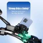 ⁦תושבת טלפון מקצועית נגד רעידות Moto Genius Multi-T – מתקן לטלפון לאופנוע, קטנוע ואופניים⁩ – תמונה ⁦2⁩