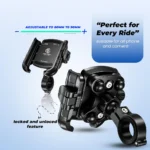 ⁦תושבת טלפון מקצועית נגד רעידות Moto Genius Multi-T – מתקן לטלפון לאופנוע, קטנוע ואופניים⁩ – תמונה ⁦4⁩