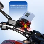 ⁦תושבת טלפון מקצועית נגד רעידות Moto Genius Multi-T – מתקן לטלפון לאופנוע, קטנוע ואופניים⁩ – תמונה ⁦5⁩